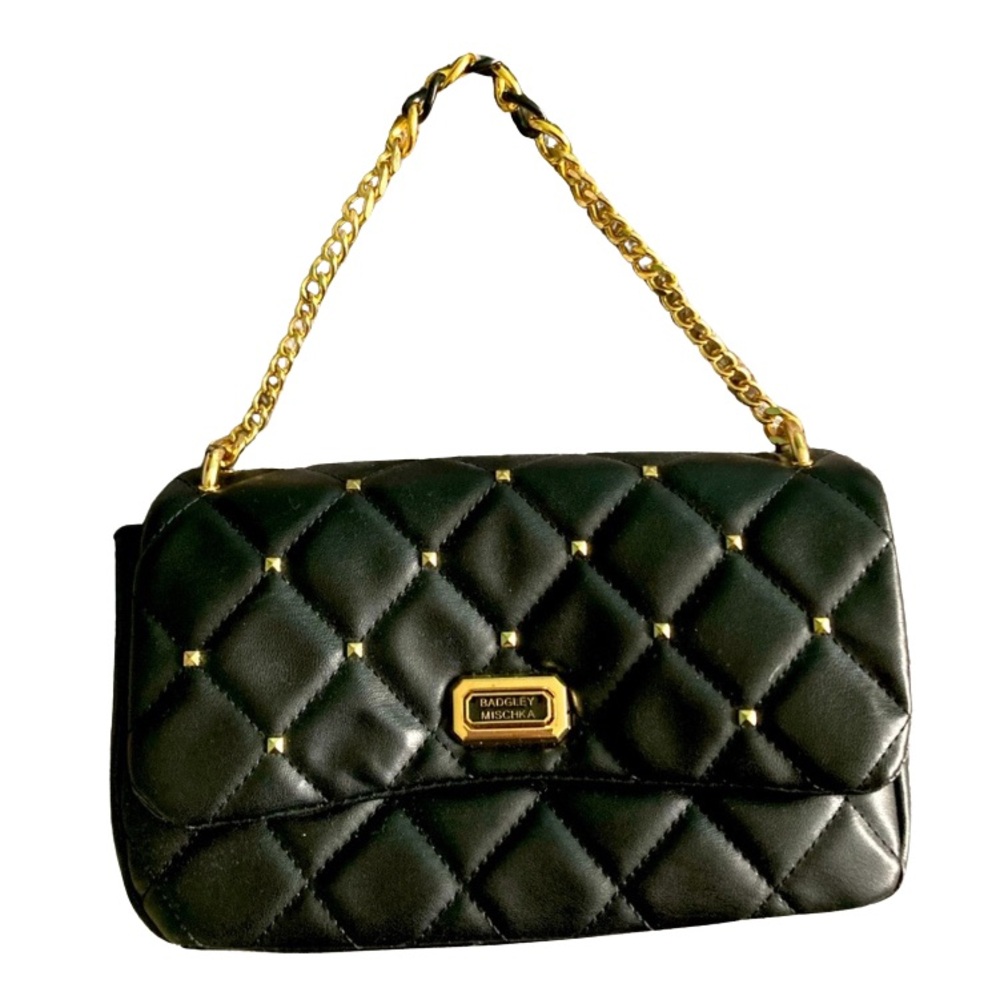 NWT BADGLEY MISCHKA BLACK QUILTED PURSE